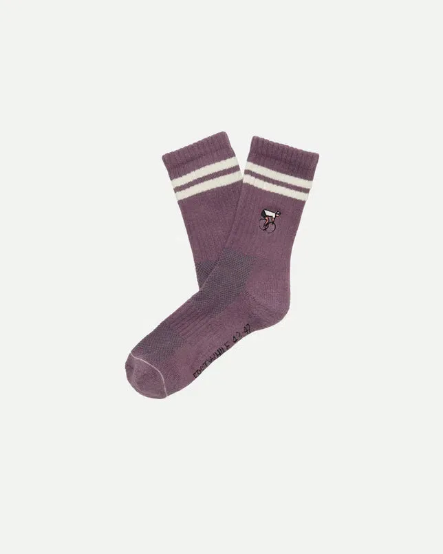 Erstwhile Socken Crew, Purple/ivory