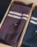 Erstwhile Socken Crew, Purple/ivory