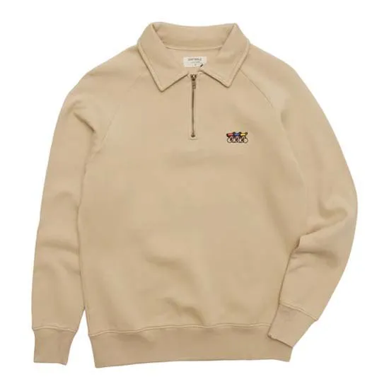 Erstwhile Waaier Halbreißverschluss-sweatshirt, Sand, S Erstwhile Waaier Halbreißverschluss-sweatshirt, Sand, S