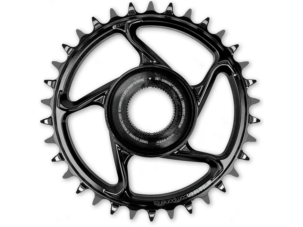 e*thirteen espec Kettenblatt Aluminium Direct Mount Shimano E8000, Black, 34t