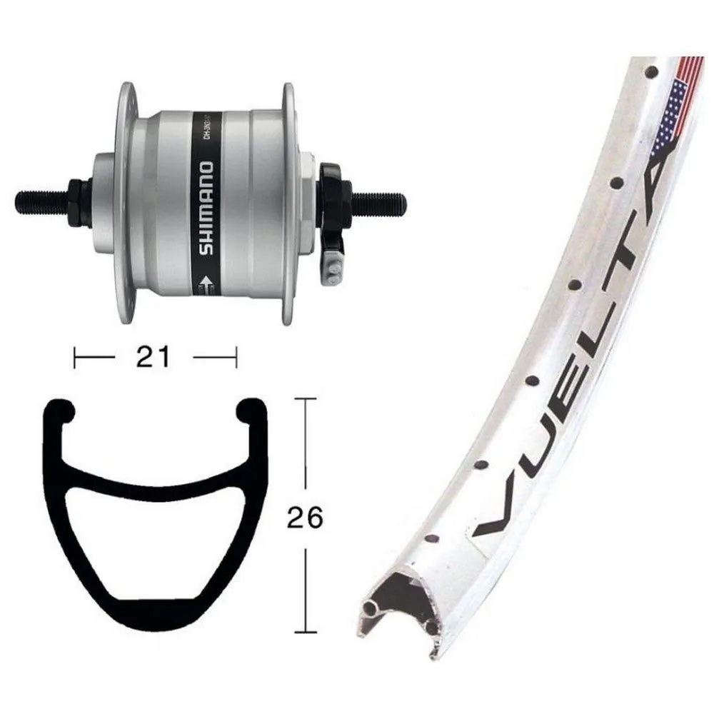 Exal Rodi Airline 1 Dynamo Shimano Dh3000 Vorderrad, White / silver, 9 x 100mm Exal Rodi Airline 1 Dynamo Shimano Dh3000 Vorderrad, White / silver, 9 x 100mm