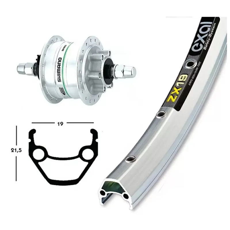 Exal Zx 19 26´´ 6b Disc Qr Dynamo Dh-3de30 Vorderrad, Silver, 9 x 100mm Exal Zx 19 26´´ 6b Disc Qr Dynamo Dh-3de30 Vorderrad, Silver, 9 x 100mm