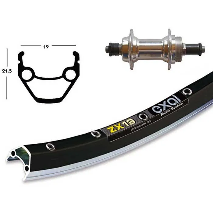 Exal Zx 19 28´´ Qr Hinterrad, Black / silver, 9 x 135mm Exal Zx 19 28´´ Qr Hinterrad, Black / silver, 9 x 135mm