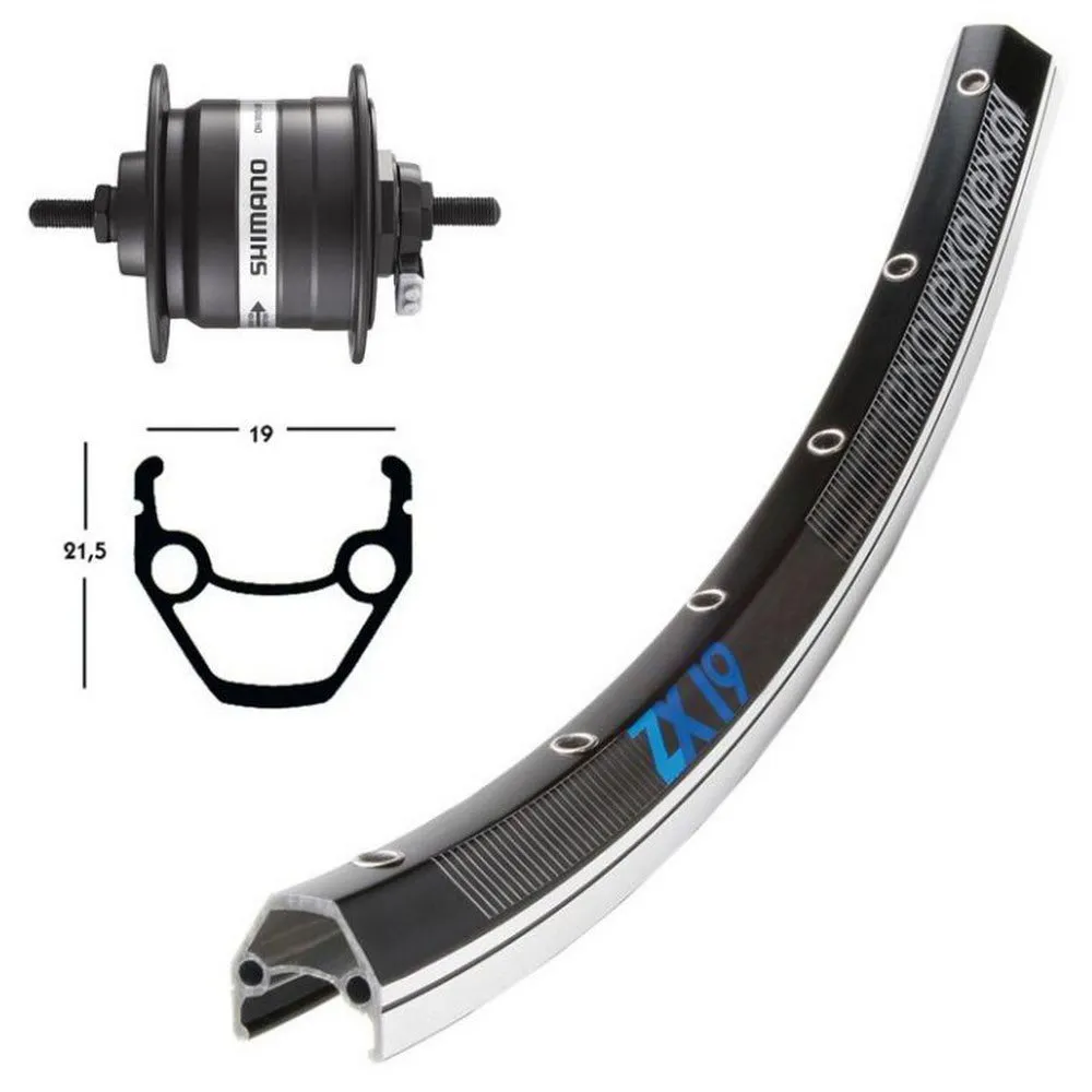 Exal Zx19 Dynamo Shimano Dh3n31 26´´ Vorderrad