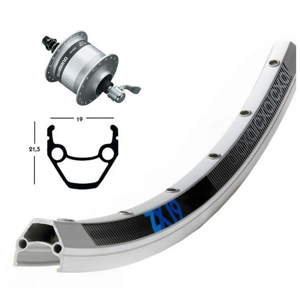 Exal Zx19 Qr Dynamo Shimano Dh3n30 Vorderrad