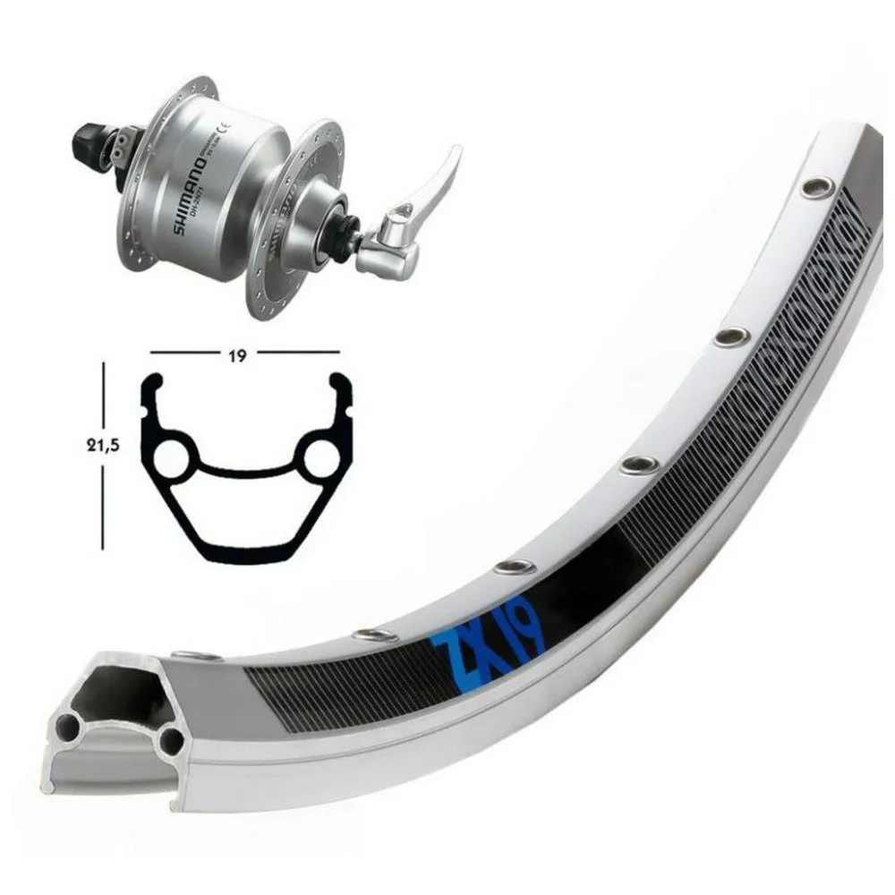 Exal Zx19 Qr Dynamo Shimano Dh3n72 Vorderrad Exal Zx19 Qr Dynamo Shimano Dh3n72 Vorderrad
