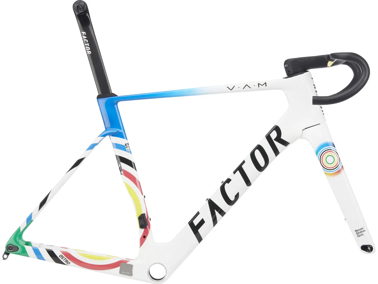 Factor OSTRO V.A.M Disc 1900 Limited Edition Carbon Rahmenkit, Weiß/bunt, L Factor OSTRO V.A.M Disc 1900 Limited Edition Carbon Rahmenkit, Weiß/bunt, L