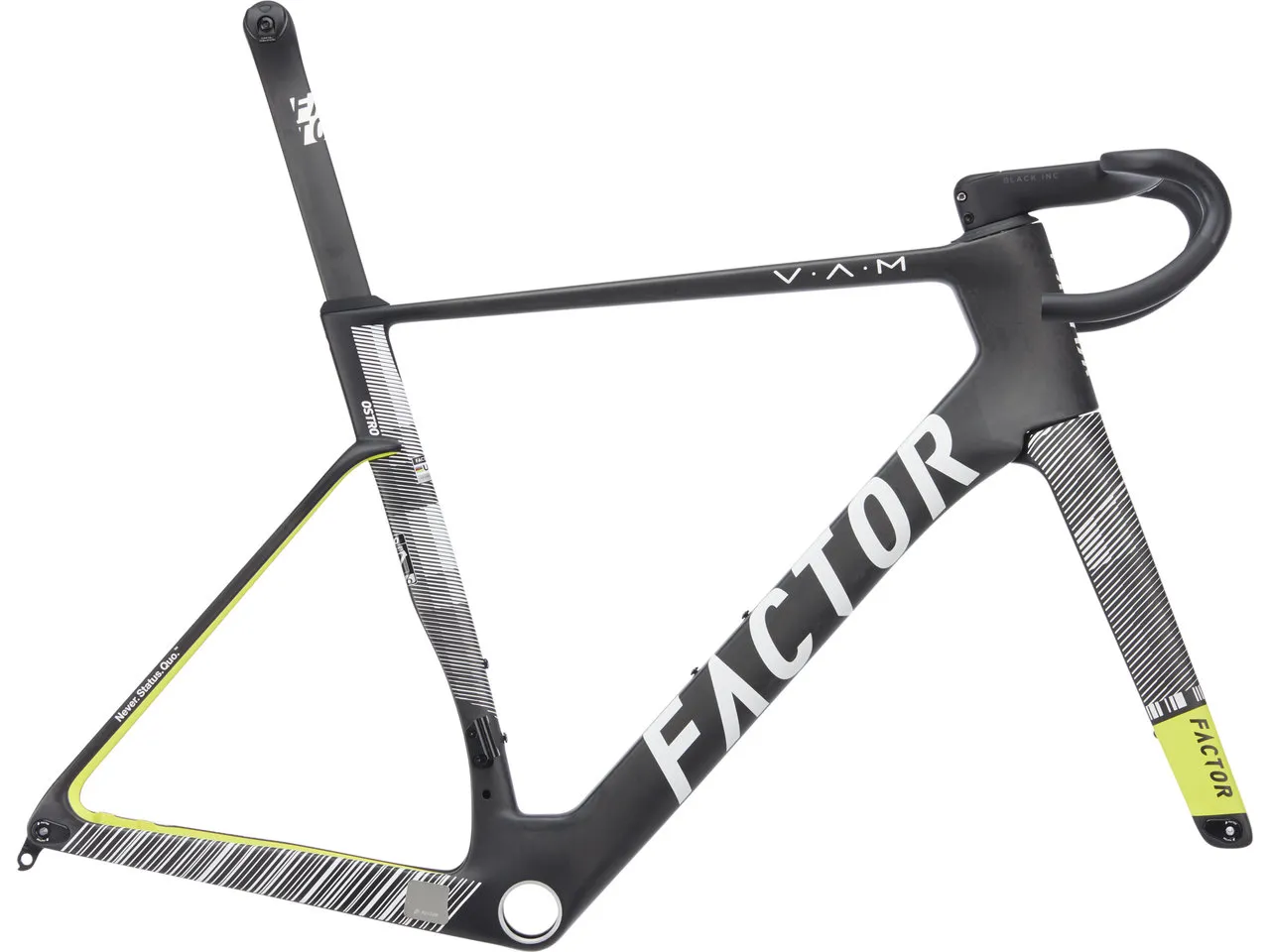 Factor OSTRO V.A.M. Disc T47a Shimano geometric stripe Carbon Rahmenkit, Schwarz, XL Factor OSTRO V.A.M. Disc T47a Shimano geometric stripe Carbon Rahmenkit, Schwarz, XL