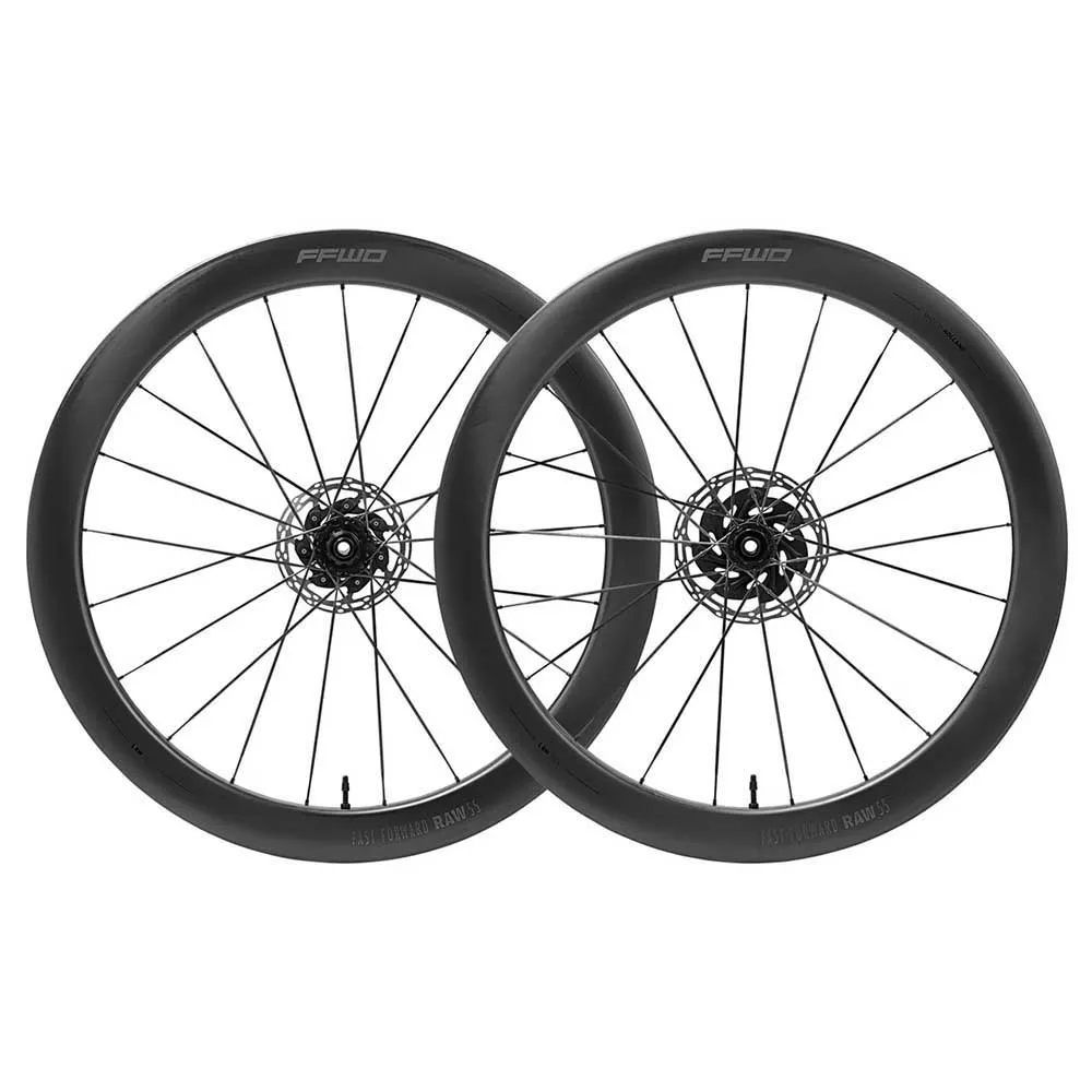 Fast Forward Raw 55 Cl Disc Tubeless Rennrad Laufradsatz, Matt black, 12 x 100/12 x 142mm, Shimano/Sram HG