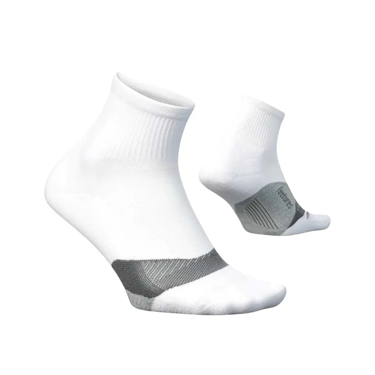 Feetures Elite Light Cushion Quarter Socken, Weiß Feetures Elite Light Cushion Quarter Socken, Weiß
