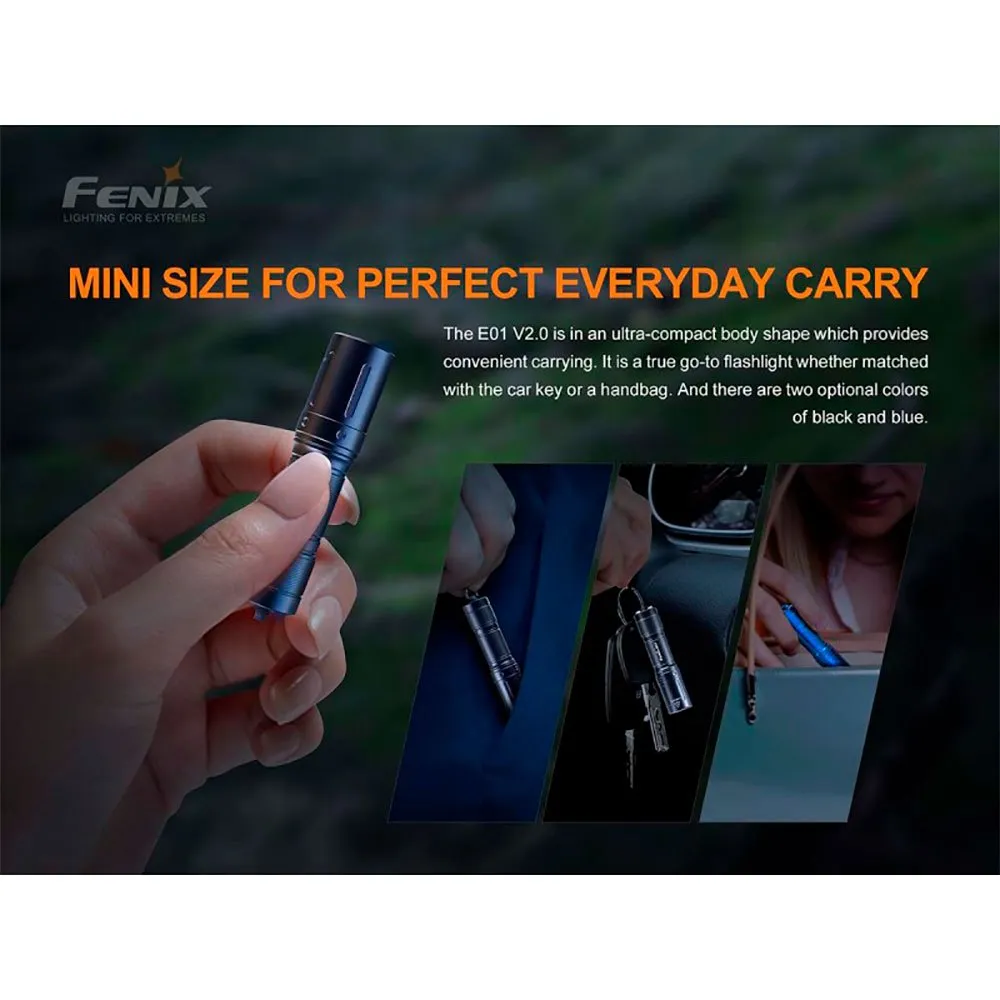 Fenix E01 V2.0 Taschenlampe, Black, 100 Lumina Fenix E01 V2.0 Taschenlampe, Black, 100 Lumina