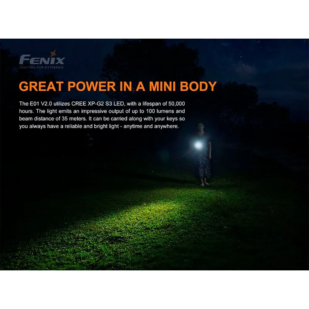 Fenix E01 V2.0 Taschenlampe, Black, 100 Lumina Fenix E01 V2.0 Taschenlampe, Black, 100 Lumina
