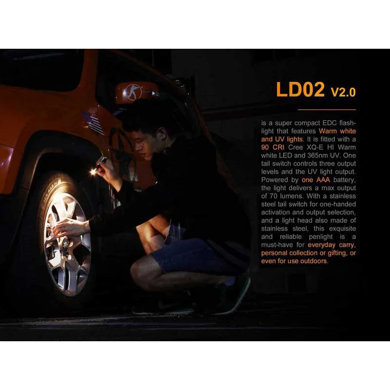 Fenix Ld02 V2.0 Taschenlampe, Black, 70 Lumina Fenix Ld02 V2.0 Taschenlampe, Black, 70 Lumina