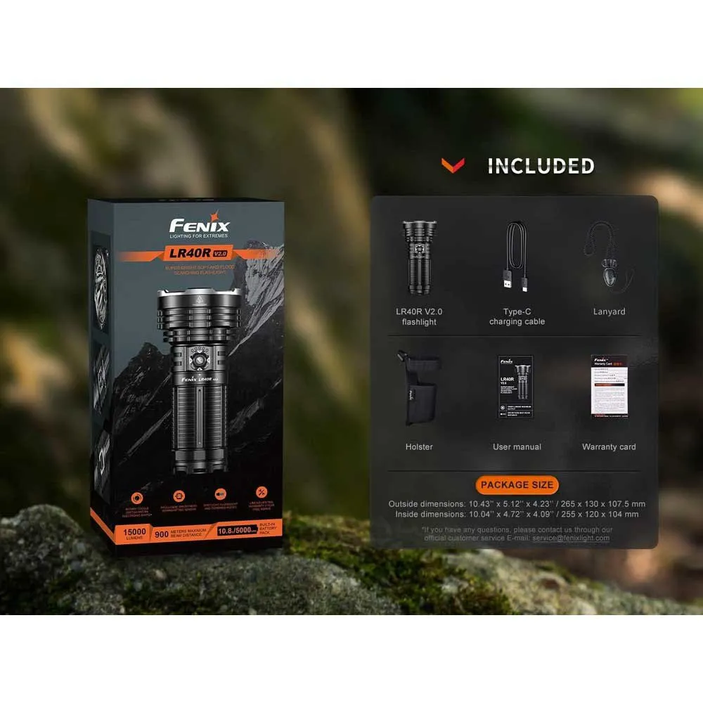 Fenix Lr40r V2.0 Taschenlampe, Black, 15000 Lumina Fenix Lr40r V2.0 Taschenlampe, Black, 15000 Lumina