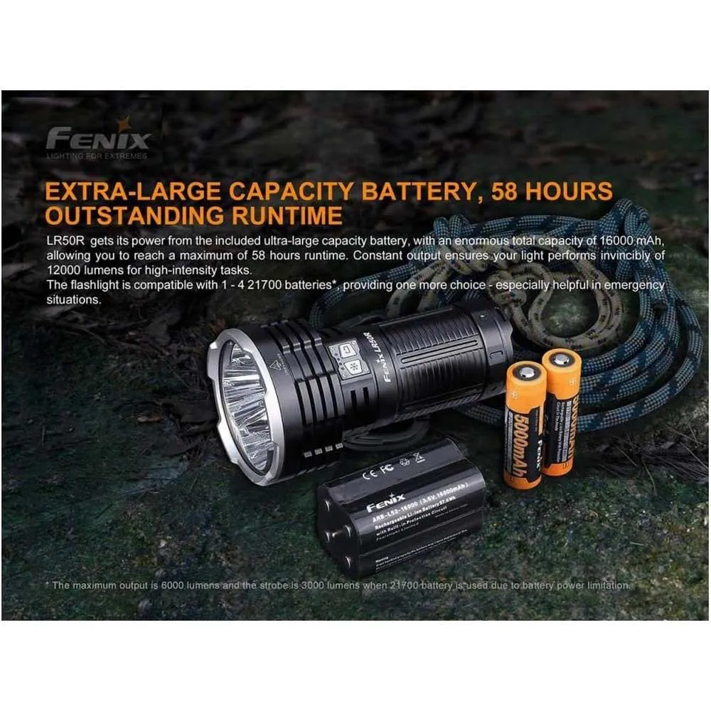 Fenix Lr50r Taschenlampe, Black, 12000 Lumina Fenix Lr50r Taschenlampe, Black, 12000 Lumina