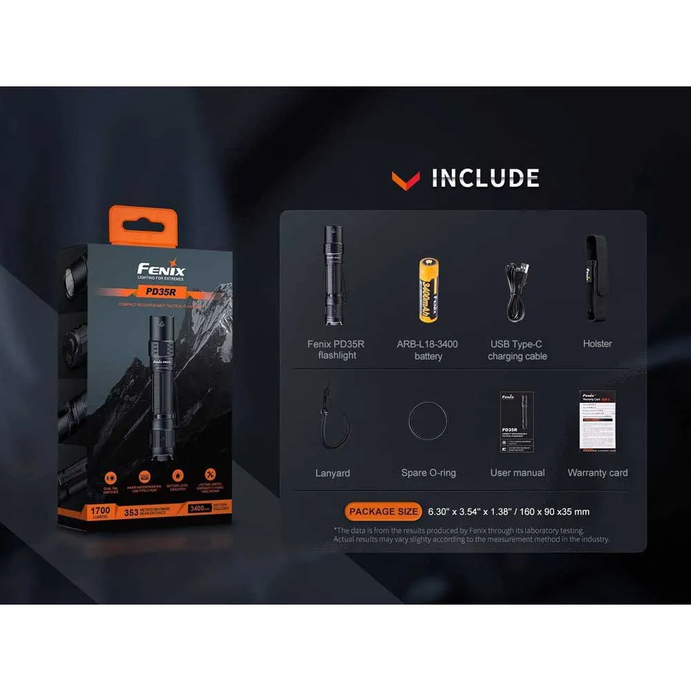 Fenix Pd35r Tactic Taschenlampe, Black, 1700 Lumina Fenix Pd35r Tactic Taschenlampe, Black, 1700 Lumina