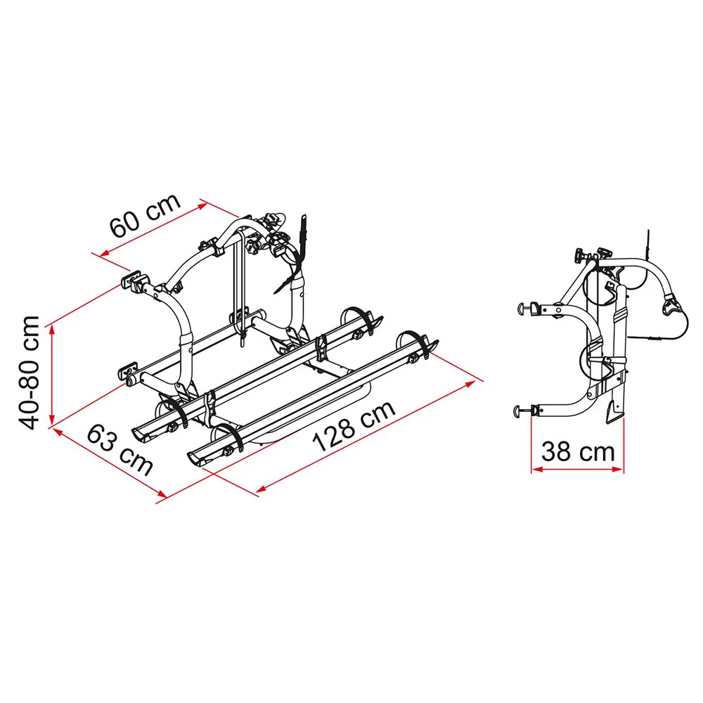Fiamma Pro C Fahrradständer Für 2 Fahrräder, Deep black, 4 Fahrrads Fiamma Pro C Fahrradständer Für 2 Fahrräder, Deep black, 4 Fahrrads