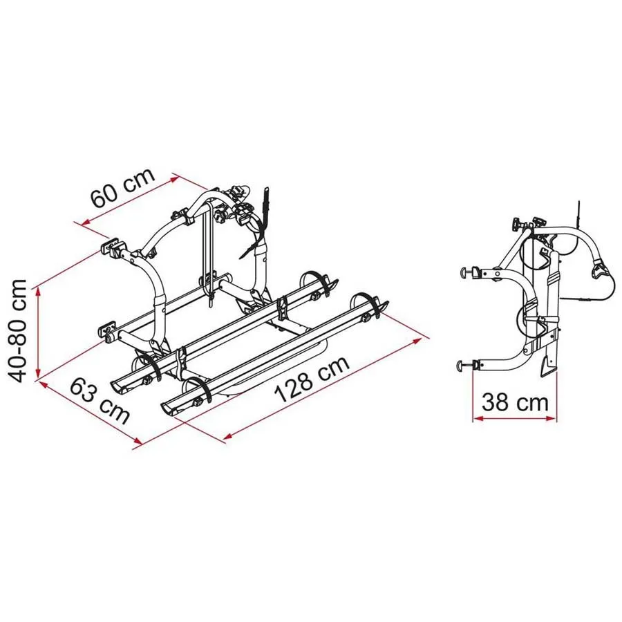 Fiamma Pro C Fahrradständer Für 4 Fahrräder, Black, One Size Fiamma Pro C Fahrradständer Für 4 Fahrräder, Black, One Size