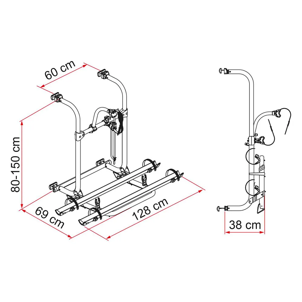 Fiamma Pro Fahrradständer Für 2 Fahrräder, Silver / black, 4 Fahrrads Fiamma Pro Fahrradständer Für 2 Fahrräder, Silver / black, 4 Fahrrads