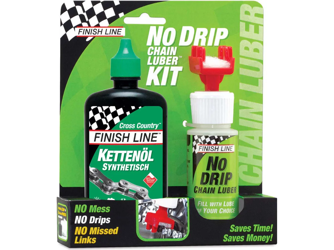 Finish Line No Drip Chain Luber Kit mit Cross Country Kettenöl, One_size Finish Line No Drip Chain Luber Kit mit Cross Country Kettenöl, One_size