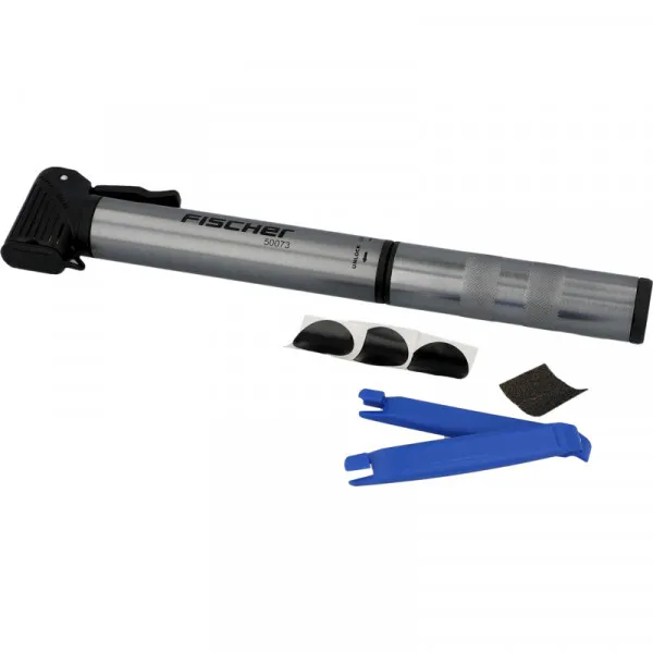 Fischer Mini-Luftpumpe mit integriertem Reifenreparaturset Unisex, silber, TU Fischer Mini-Luftpumpe mit integriertem Reifenreparaturset Unisex, silber, TU
