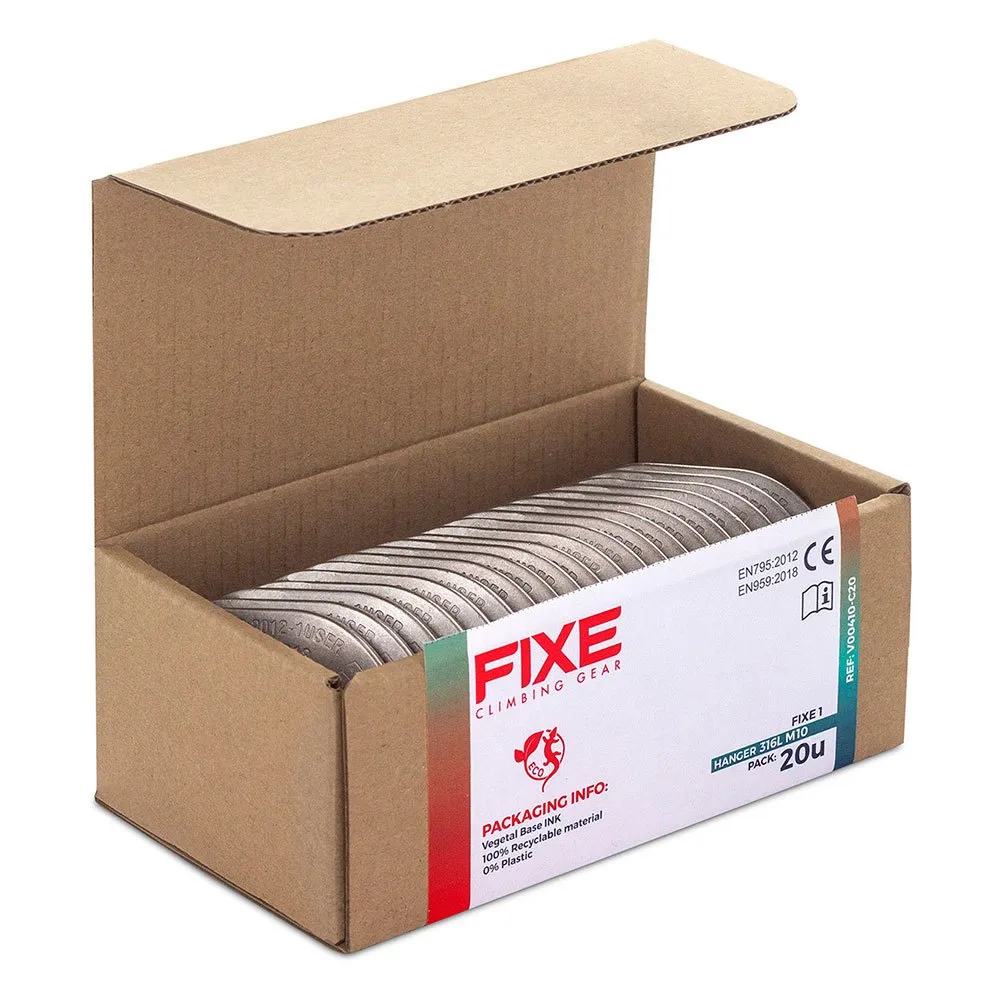 Fixe Climbing Gear 1 M10 Pack 316l Bohrhakenlasche 20 Einheiten, Silver, One Size Fixe Climbing Gear 1 M10 Pack 316l Bohrhakenlasche 20 Einheiten, Silver, One Size