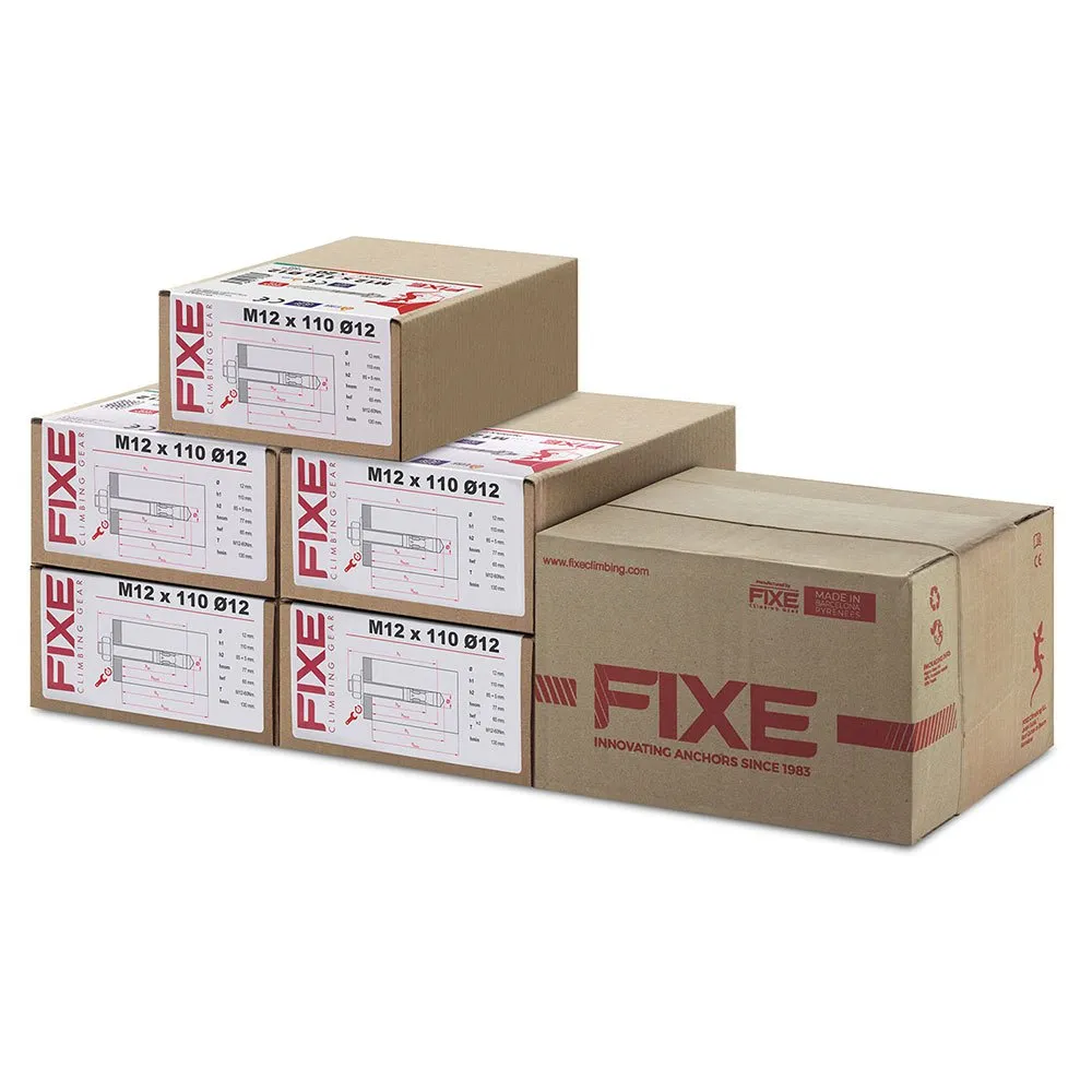 Fixe Climbing Gear Fixe 1 316l M12+parabolt 316l M12x110 Mm Pack Bohrhakenlasche 100 Einheiten, Steel, One Size