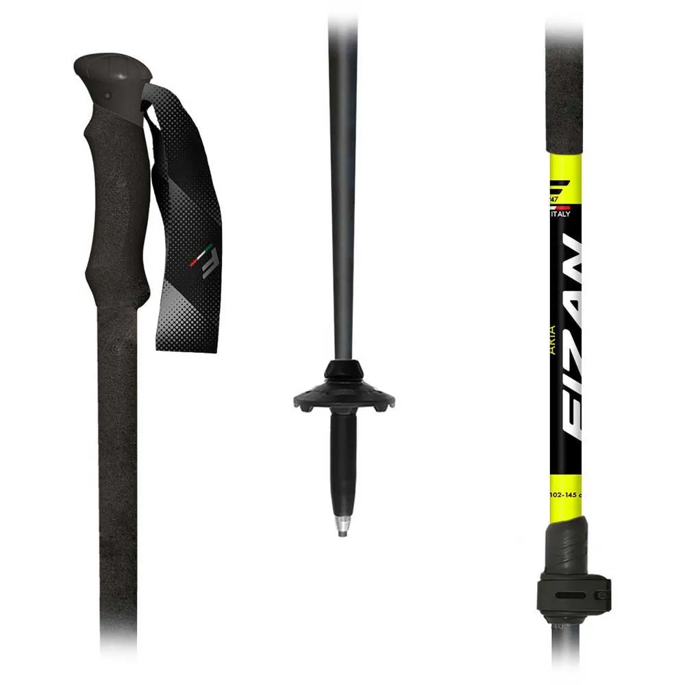 Fizan Aria Stöcke, Black / yellow, 102-145cm
