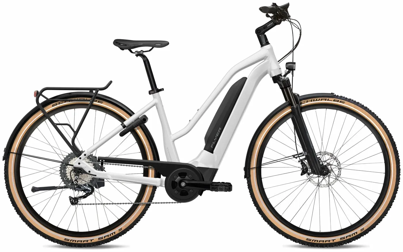 Flyer Upstreet5 3.12 - 630Wh 9K Trapez, Weiss, S Flyer Upstreet5 3.12 - 630Wh 9K Trapez, Weiss, S