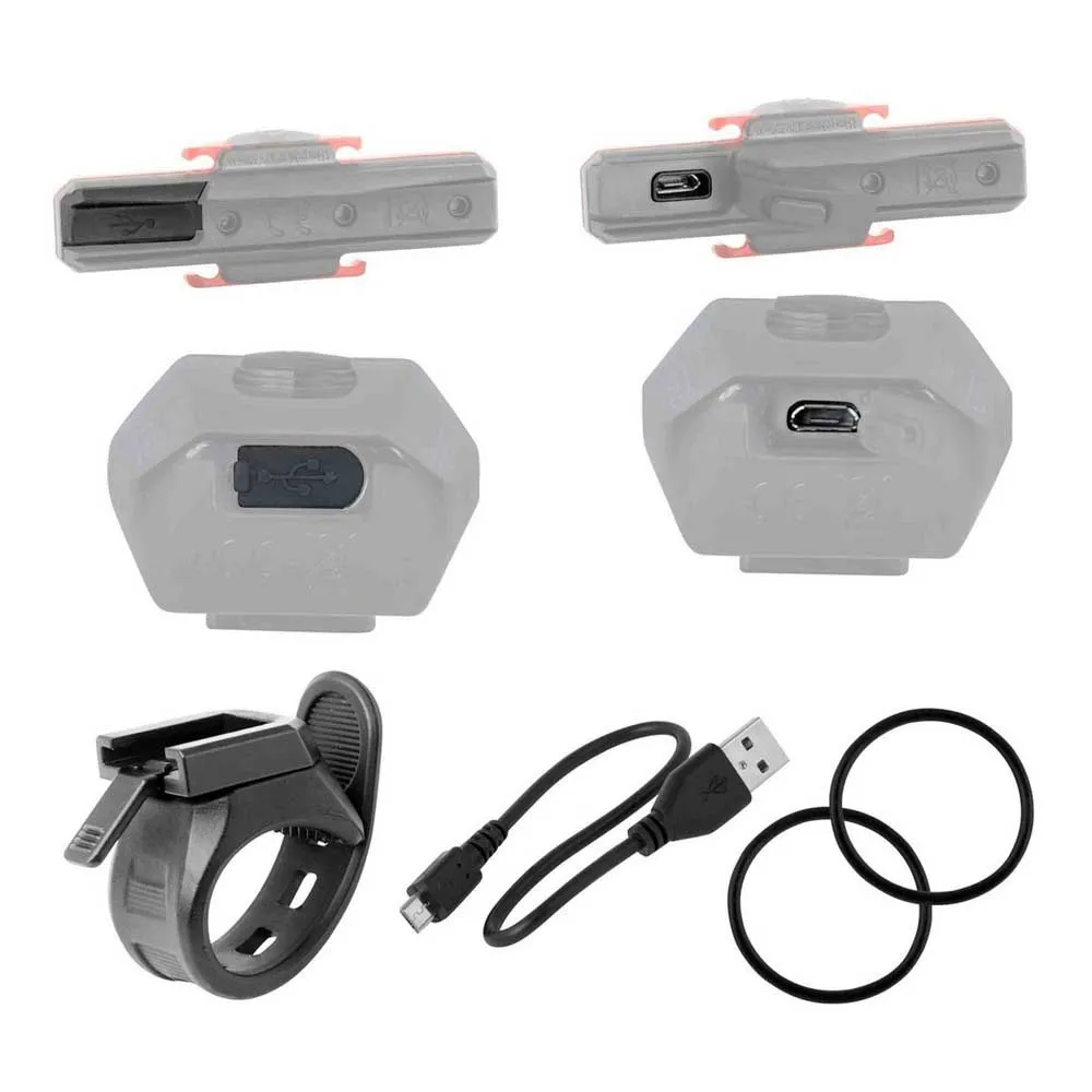 Force Glare Usb Lichtset, Black / red, 400/160 Lumina Force Glare Usb Lichtset, Black / red, 400/160 Lumina