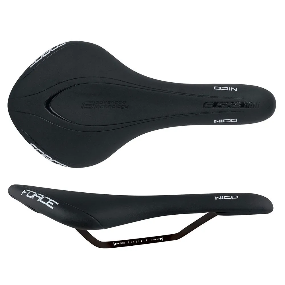 Force Nico Sattel, Black, 130mm
