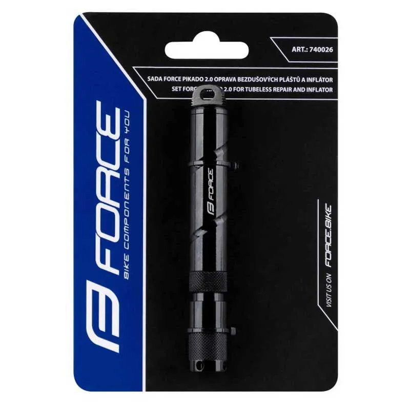 Force Pikado 2.0 Tubeless Co2 Inflator Reparatursatz, Black, One Size Force Pikado 2.0 Tubeless Co2 Inflator Reparatursatz, Black, One Size