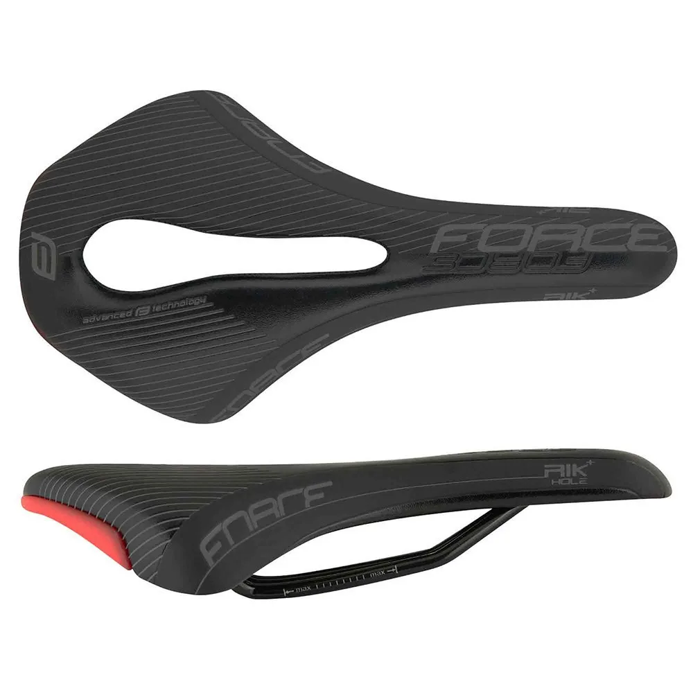Force Rik Hole+ Sattel, Black, 140mm Force Rik Hole+ Sattel, Black, 140mm