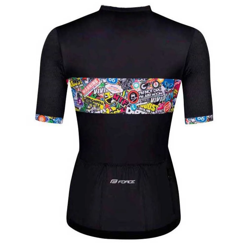 Force Vivid Kurzarm-radtrikot, Black, M Force Vivid Kurzarm-radtrikot, Black, M