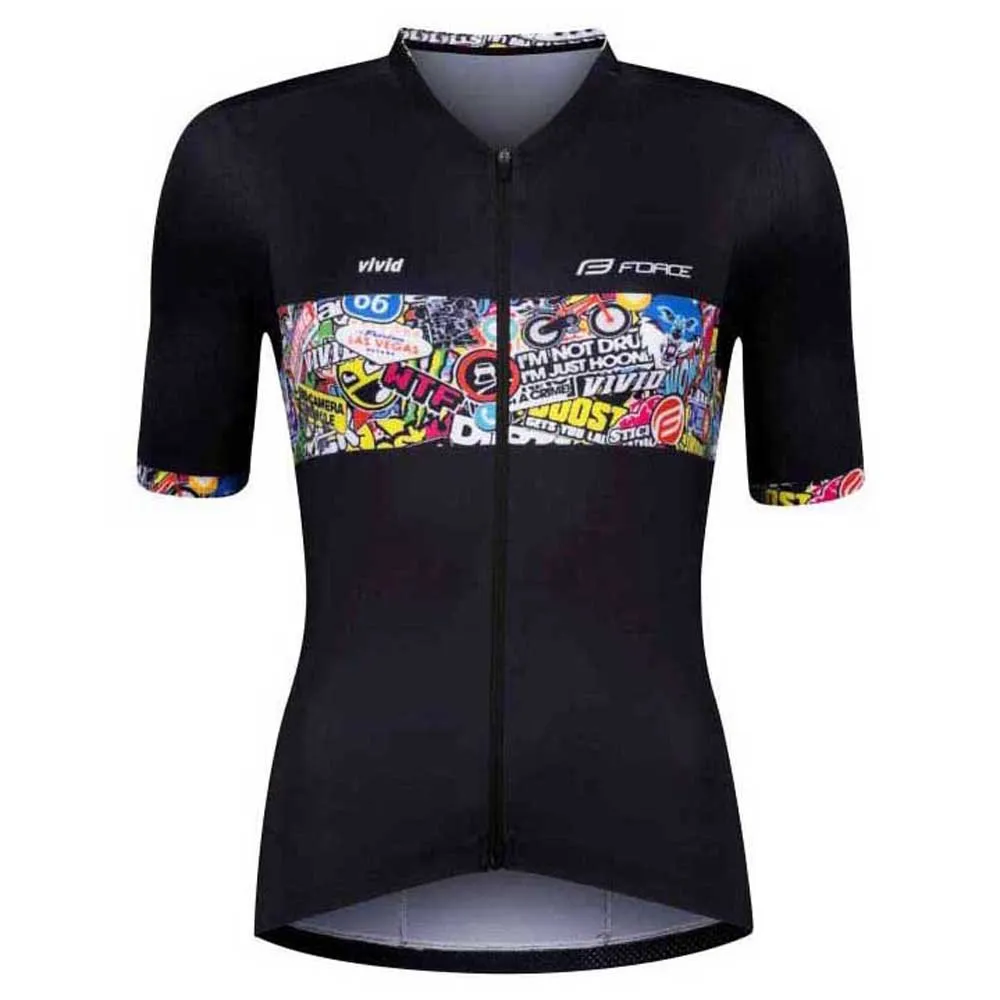 Force Vivid Kurzarm-radtrikot, Black, M Force Vivid Kurzarm-radtrikot, Black, M