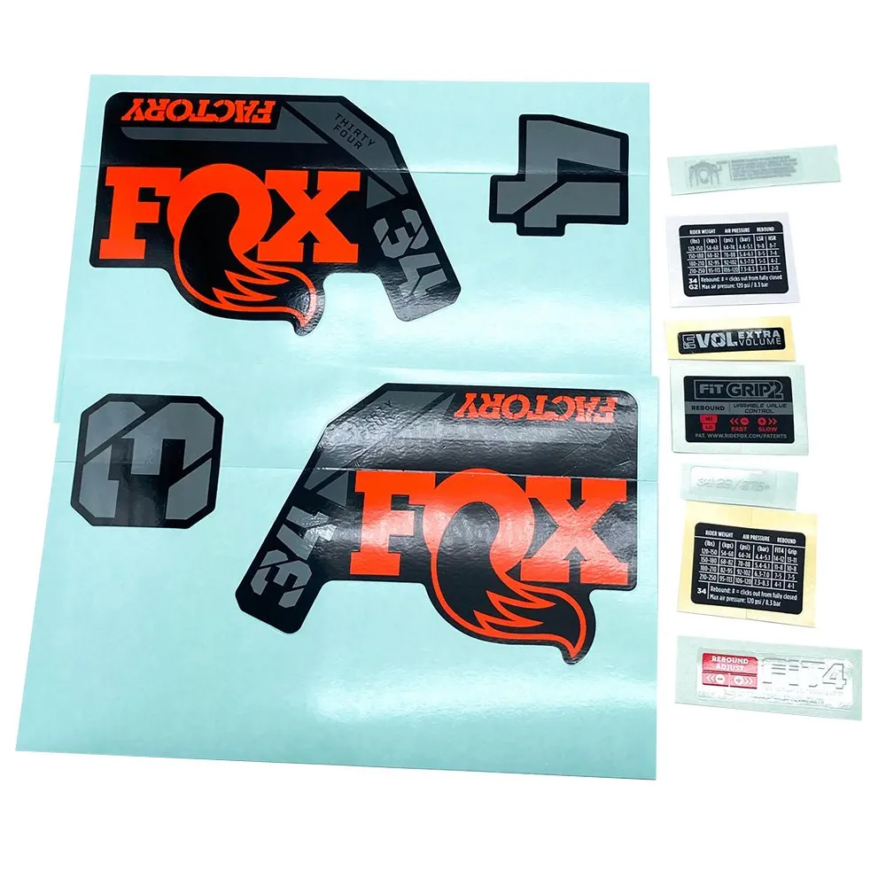 FOX 34 F-s 2022 Aufkleberset, Orange, One Size FOX 34 F-s 2022 Aufkleberset, Orange, One Size
