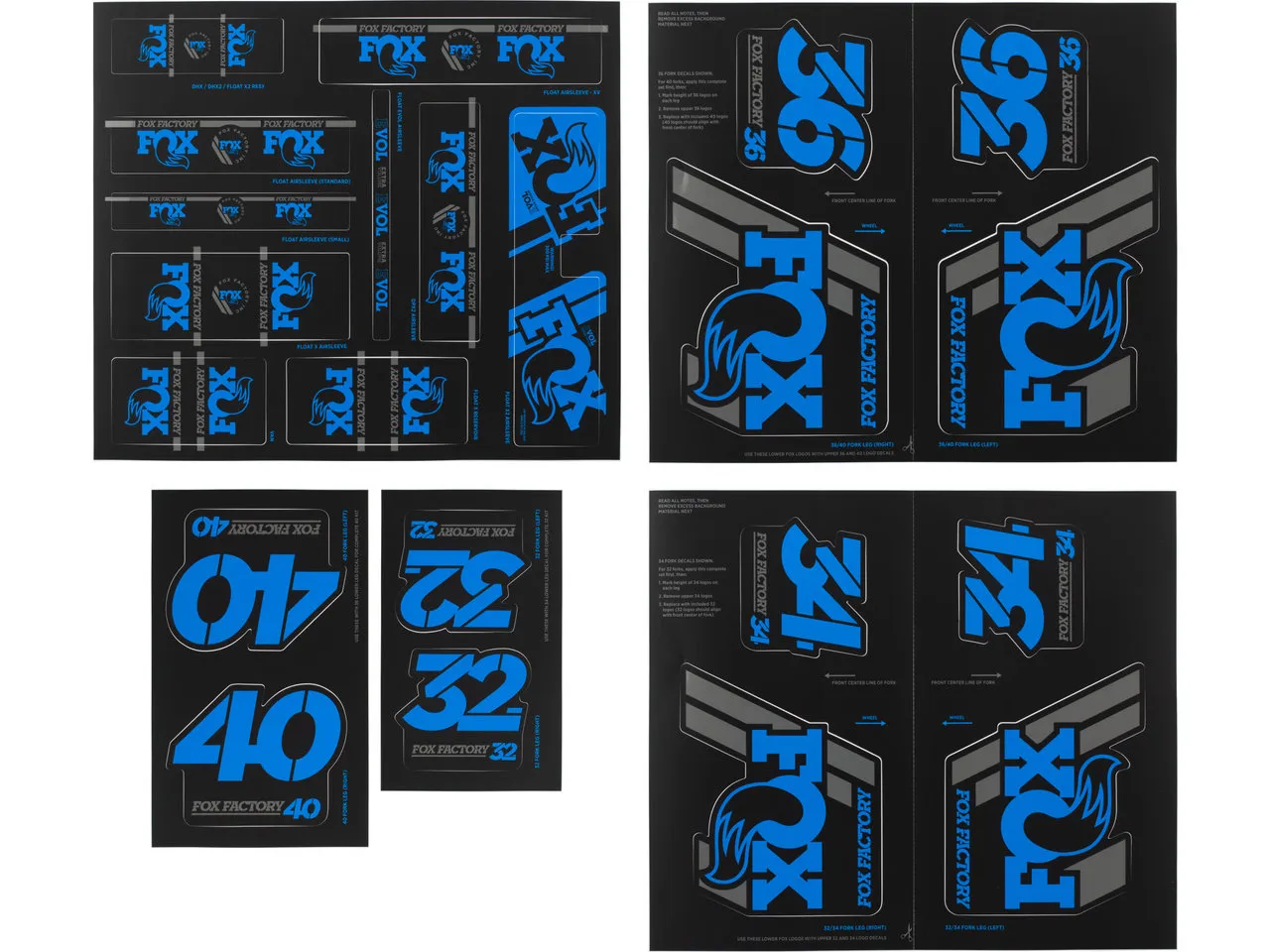 FOX Factory Heritage Fork and Shock Decal Kit Aufklebersatz bis Modell 2020 FOX Factory Heritage Fork and Shock Decal Kit Aufklebersatz bis Modell 2020