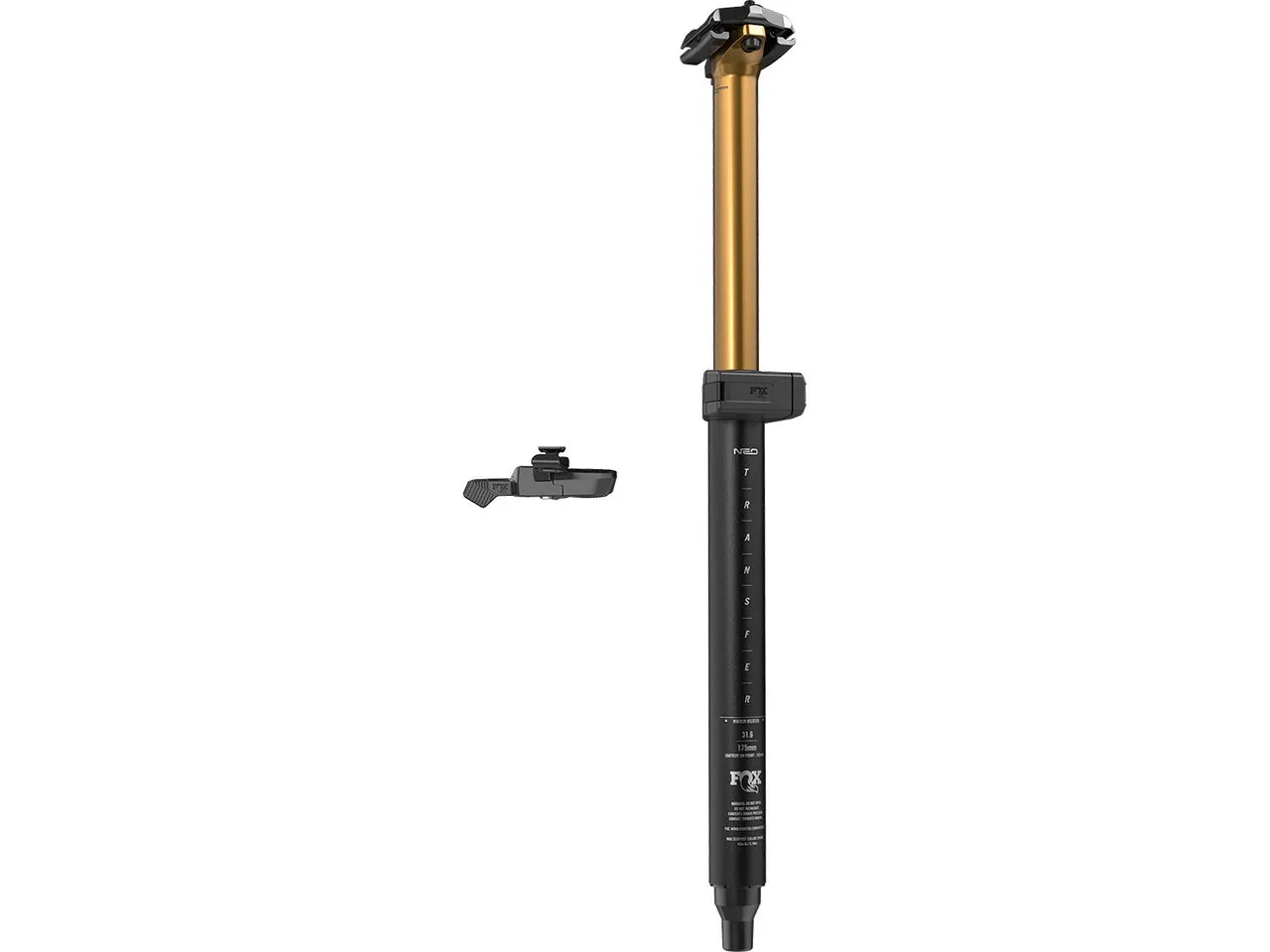 FOX Factory Transfer Neo Factory 100 mm Vario-Sattelstütze, Black / bronze, 100mm, 30.9mm FOX Factory Transfer Neo Factory 100 mm Vario-Sattelstütze, Black / bronze, 100mm, 30.9mm