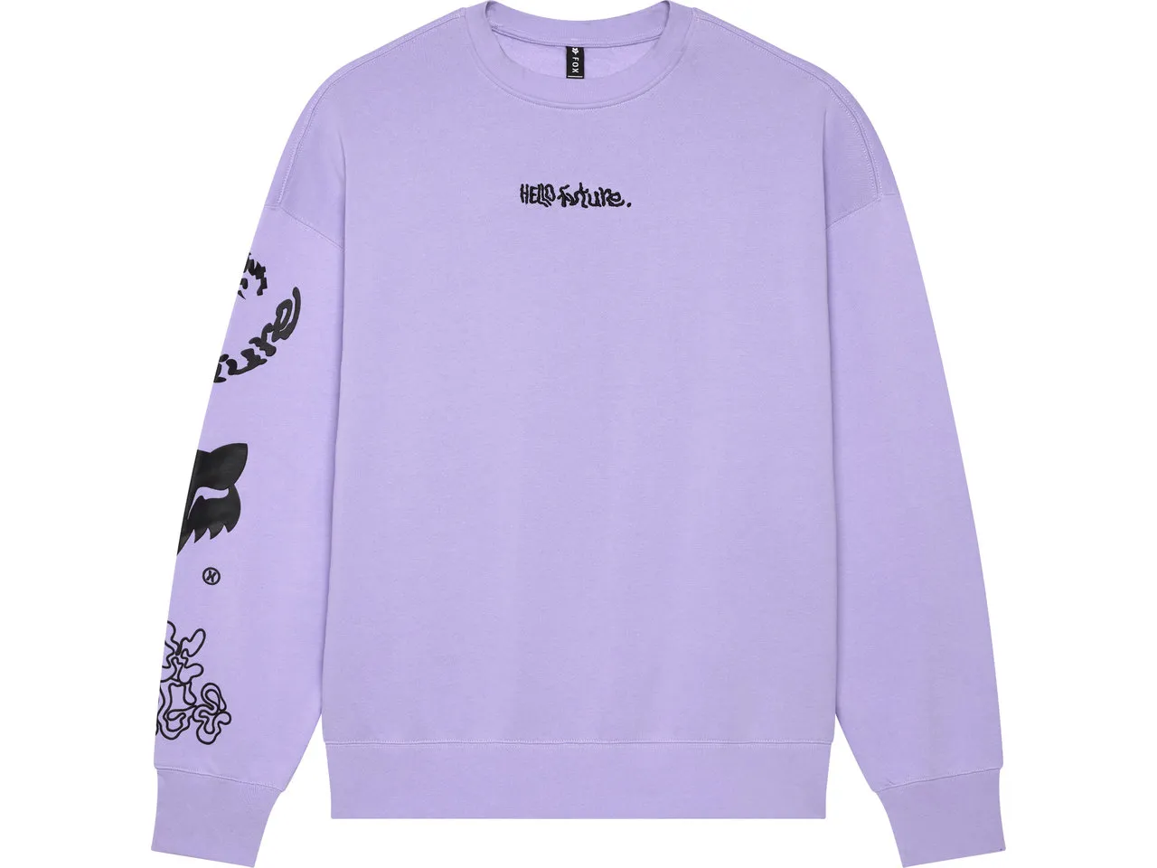 FOX Hello Future Oversized Fleece Crew Pullover, Lila FOX Hello Future Oversized Fleece Crew Pullover, Lila