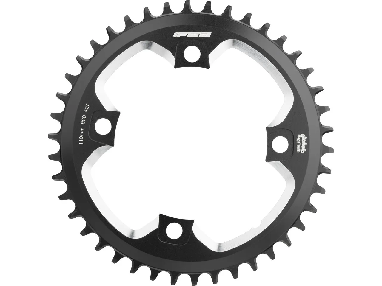 FSA Kettenblatt Gossamer Pro ABS, 4-Arm, 1x11, 110 mm Lochkreis, Schwarz