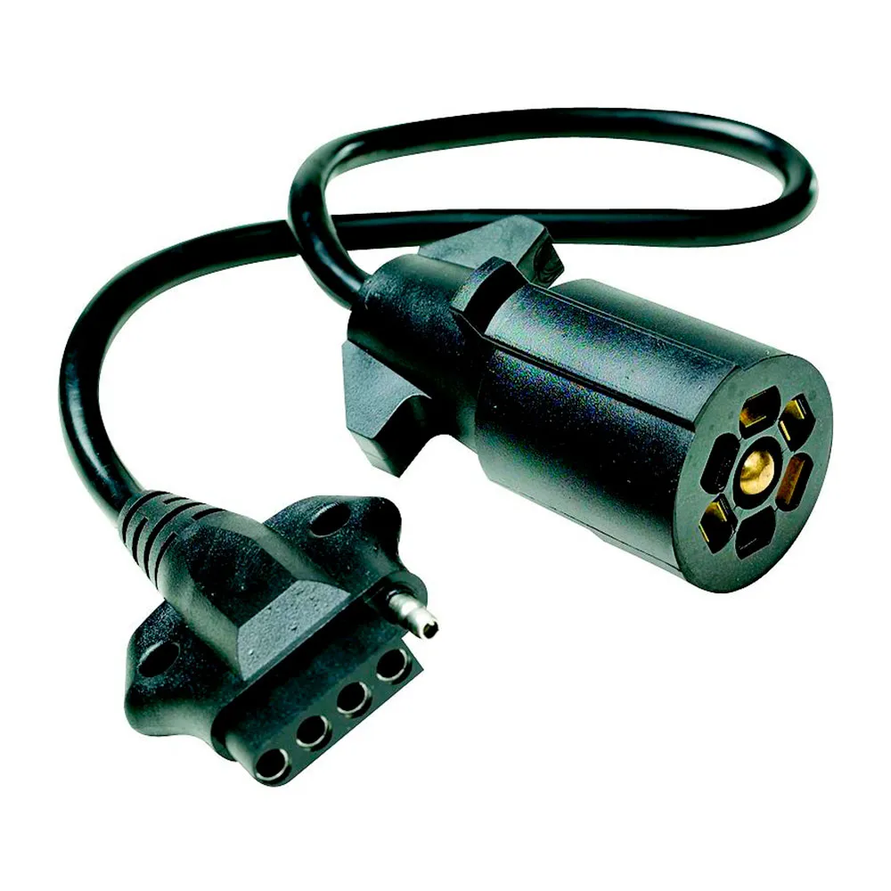 Fultyme Rv Adapter Von 7-polig Rund Auf 5-polig Flach, Black, 45.72cm