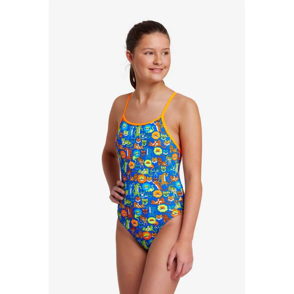 Funkita Big Cat Bash Badeanzug female, Novelty blue, 10Y Funkita Big Cat Bash Badeanzug female, Novelty blue, 10Y