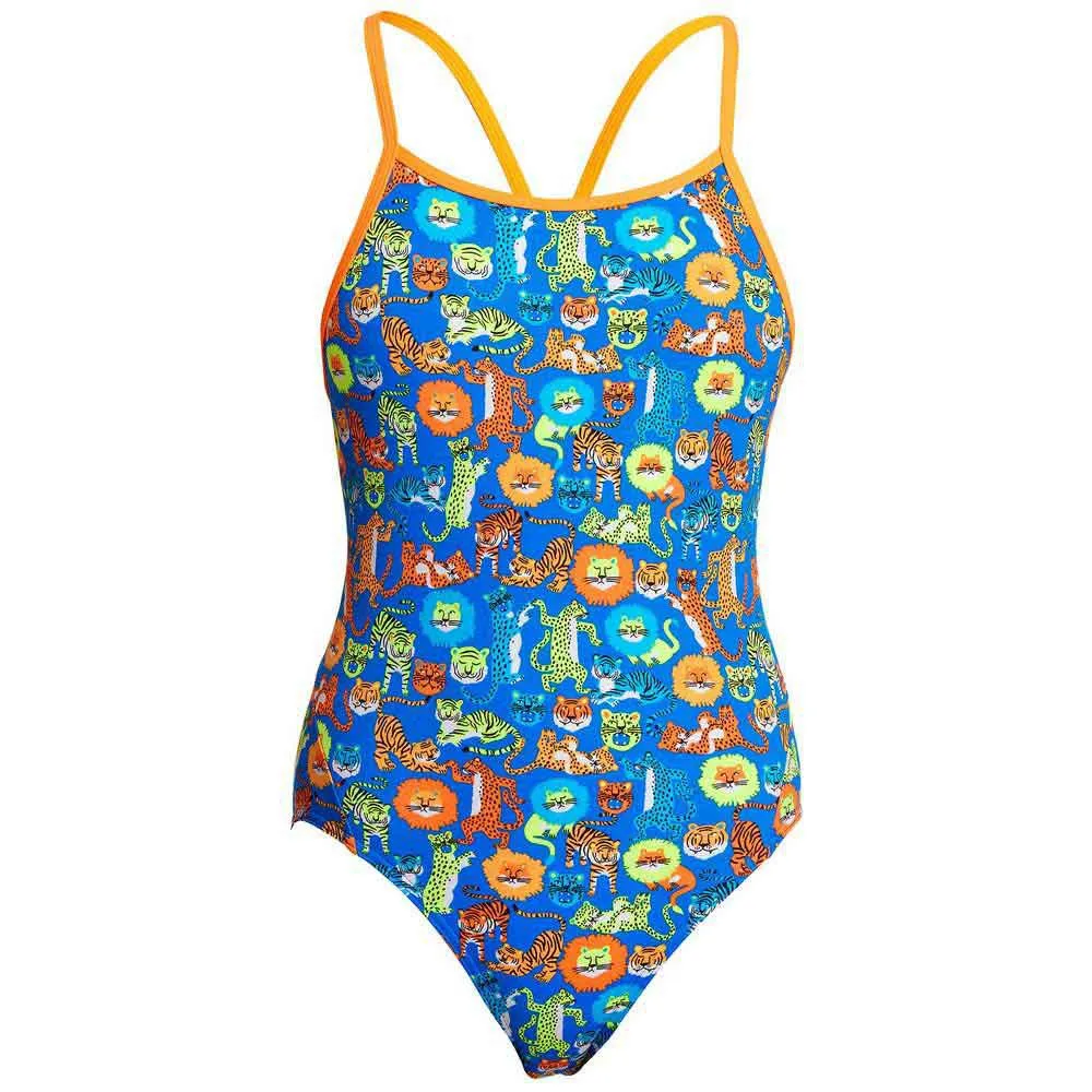Funkita Big Cat Bash Badeanzug female, Novelty blue, 10Y Funkita Big Cat Bash Badeanzug female, Novelty blue, 10Y