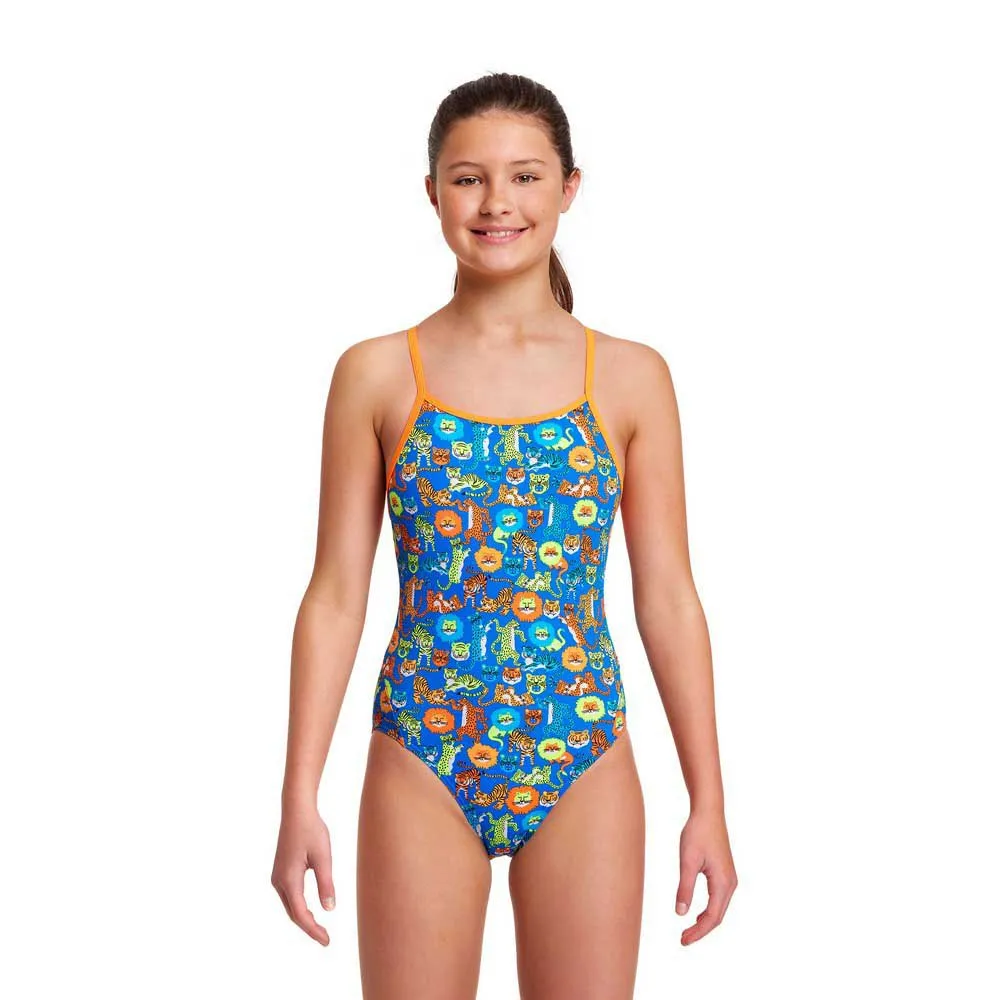 Funkita Big Cat Bash Badeanzug female, Novelty blue, 10Y Funkita Big Cat Bash Badeanzug female, Novelty blue, 10Y