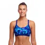 Funkita Hold Steady Crop Leaf Laser Bikinioberteil female, Floral blue / pink, AUS 8