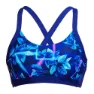 Funkita Hold Steady Crop Leaf Laser Bikinioberteil, Floral blue / pink, AUS 8