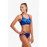 Funkita Hold Steady Crop Leaf Laser Bikinioberteil, Floral blue / pink, AUS 8