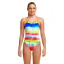 Funkita Single Strap Dye Hard Badeanzug female, Stripes multi / white, 10Y