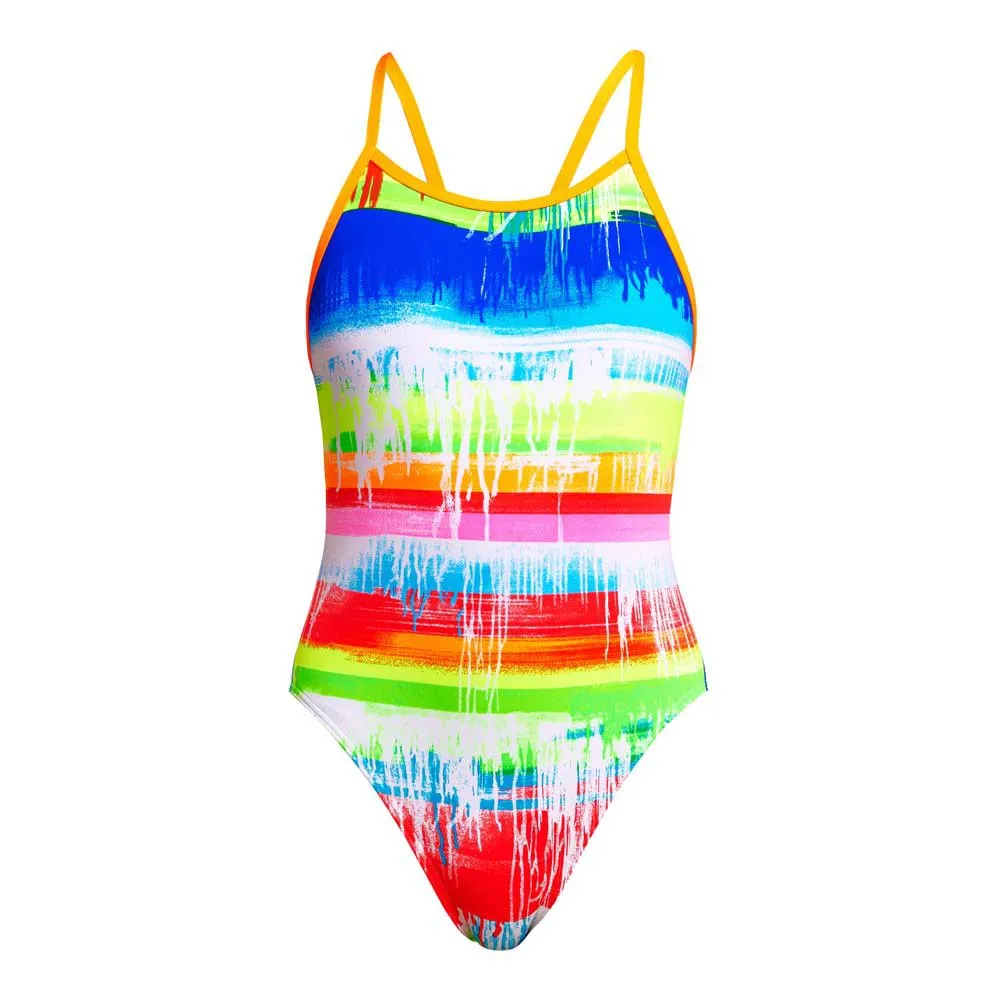 Funkita Single Strap Dye Hard Badeanzug female, Stripes multi / white, 10Y Funkita Single Strap Dye Hard Badeanzug female, Stripes multi / white, 10Y