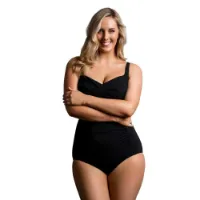 Funkita Still Black Ruched Badeanzug Funkita Still Black Ruched Badeanzug